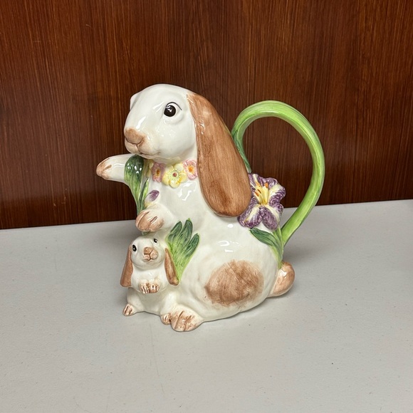Vintage Fitz and Floyd Ceramic Serving Pitcher Bunnies shaped - Picture 16 of 16